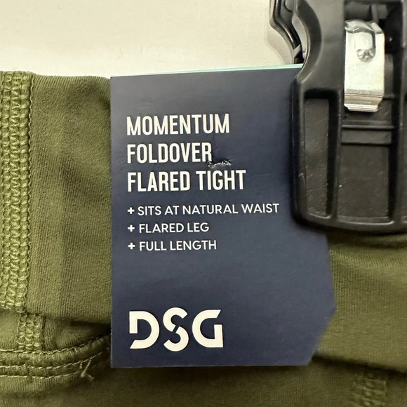DSG Women’s Momentum Foldover Flare Tight Leggings Size XL Inky Olive Green NWT - Picture 3 of 6